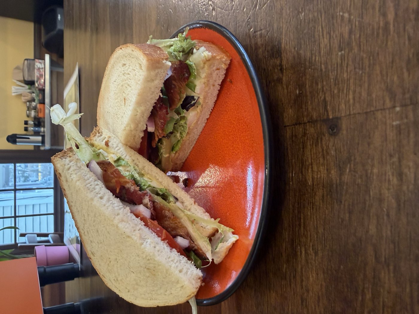 Bacon, lettuce and tomato sandwich on toasted bread at Tino's Tazza, Kingston NJ